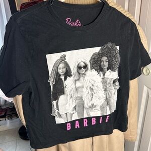 Mattel Barbie Black T-Shirt with Pink Logo